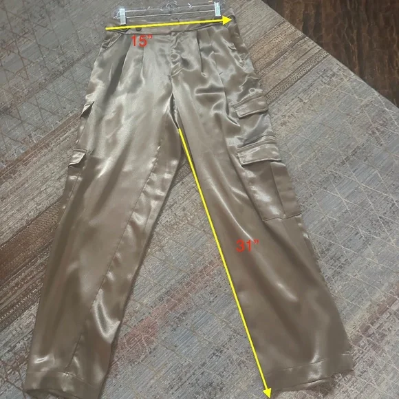 A New Day Metallic Bronze Cargo Pants-Size 6 - Picture 7 of 7